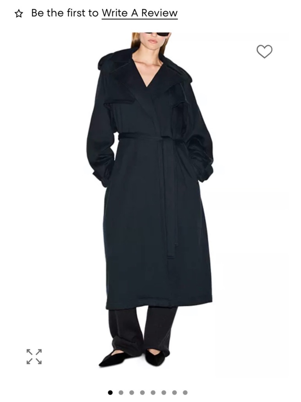 SKIMS Classic Black Long boyfriend fleece Trench Coat with Belt